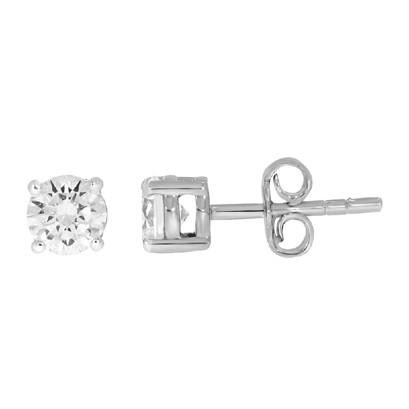 silver earrings for women -9ct White Gold 1 Carat Diamond Stud Earrings