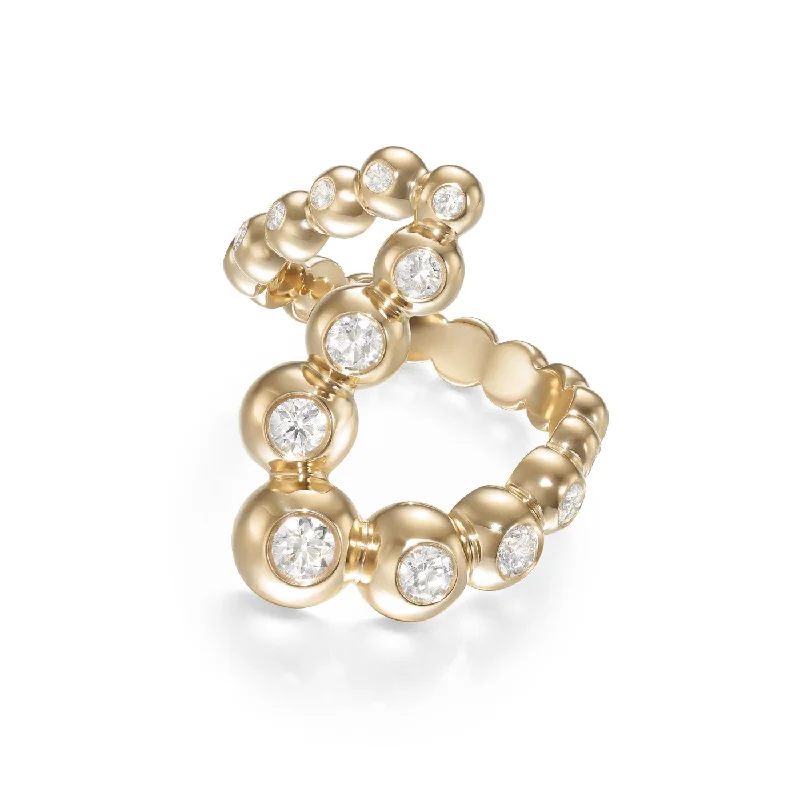 wedding stack rings for women -AUDREY WAVE RING