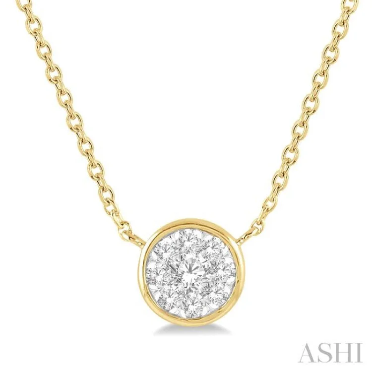 gothic necklaces for women -1/6 Ctw Round Shape Lovebright Diamond Necklace in 14K Yellow and White Gold