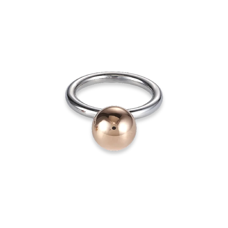 engagement rings for women -Ring stainless steel ball large rose gold