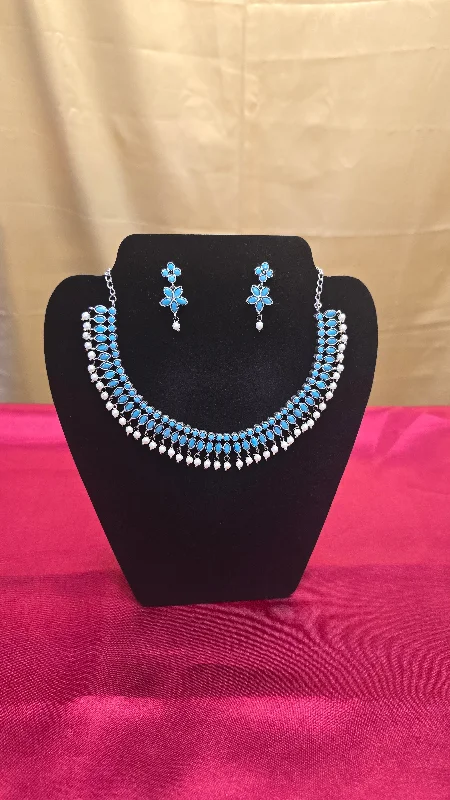 heart necklaces for women -Light Blue Color Neck Piece