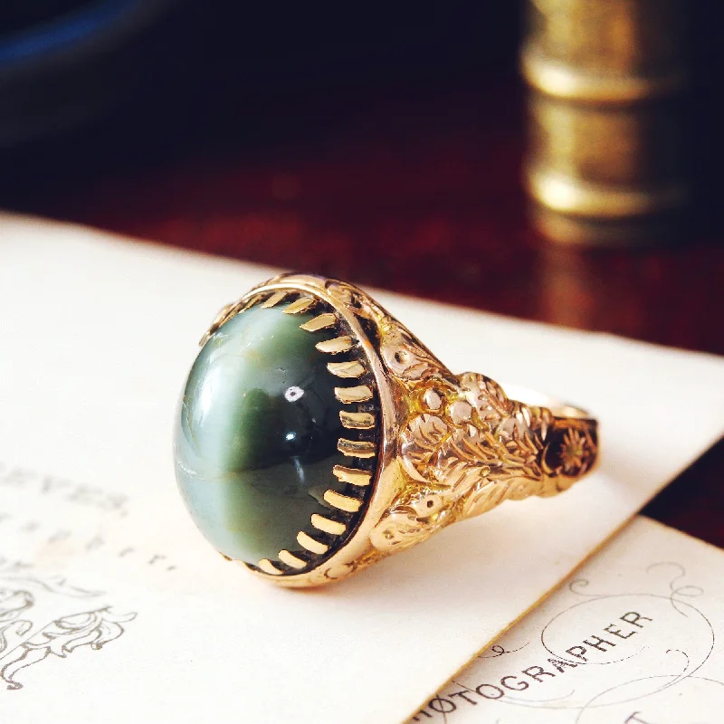 pearl rings for women -Astonishing Victorian Cat's Eye Chrysoberyl Ring