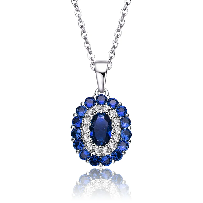 moon and star necklaces for women -La Scène Sapphire Cubic Zirconia Pendant