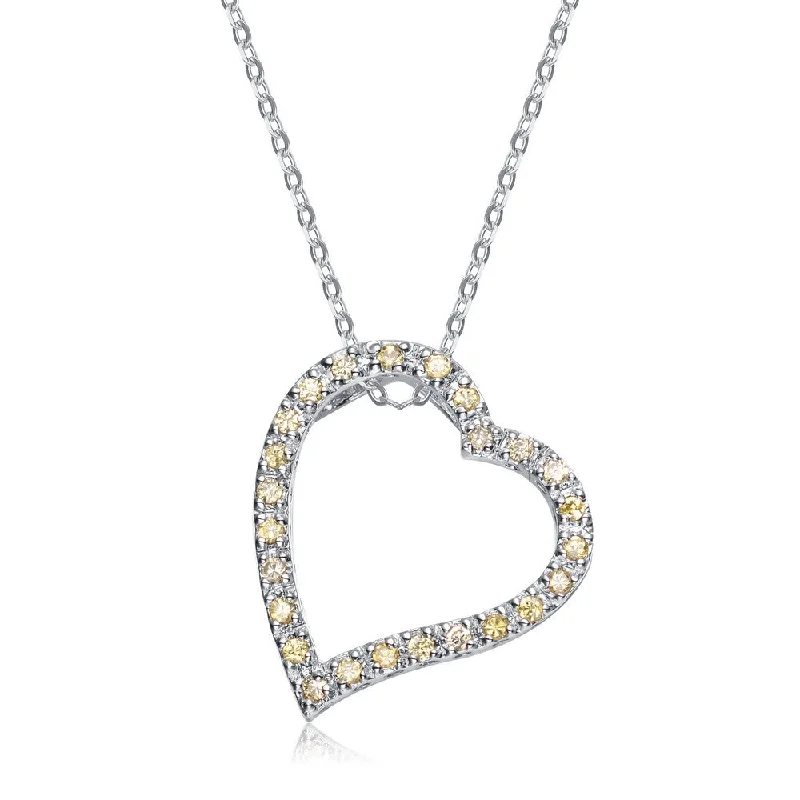 minimalist bar necklaces for women -Louise Heart Contour Champagne Pendant