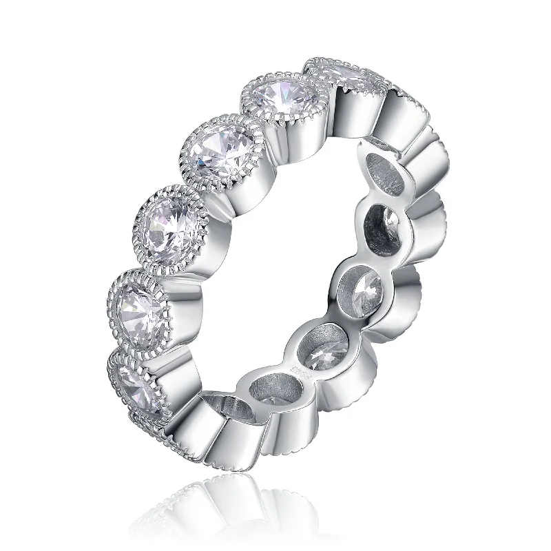 silver rings for women -Fabienne  Eternity Band Ring Size 8