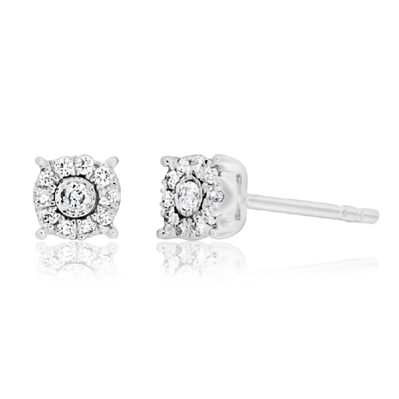 black earrings for women -9ct White Gold Sublime Diamond Stud Earrings