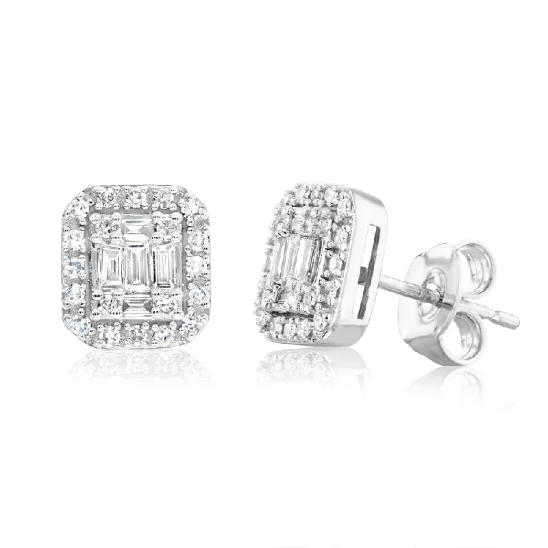 moonstone earrings for women -Luminesce Lab Grown 9ct White Gold 0.30 Carat Diamond Stud Earrings