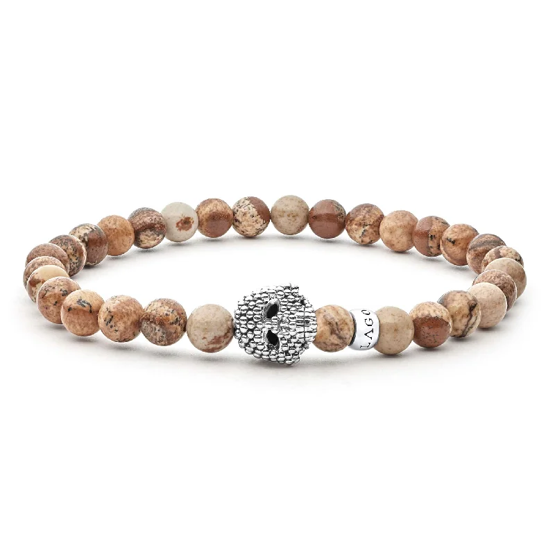 diamond bracelets for women -Anthem Picture Jasper Skull Bracelet