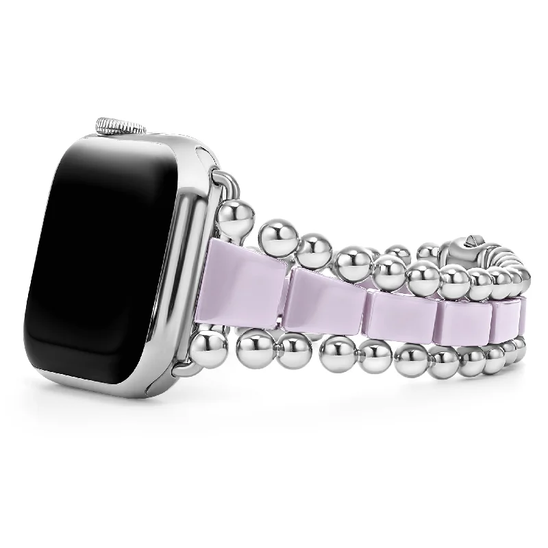 tennis bracelets for women -Smart Caviar Lilac Ceramic and Stainless Steel Watch Bracelet-42-49mm