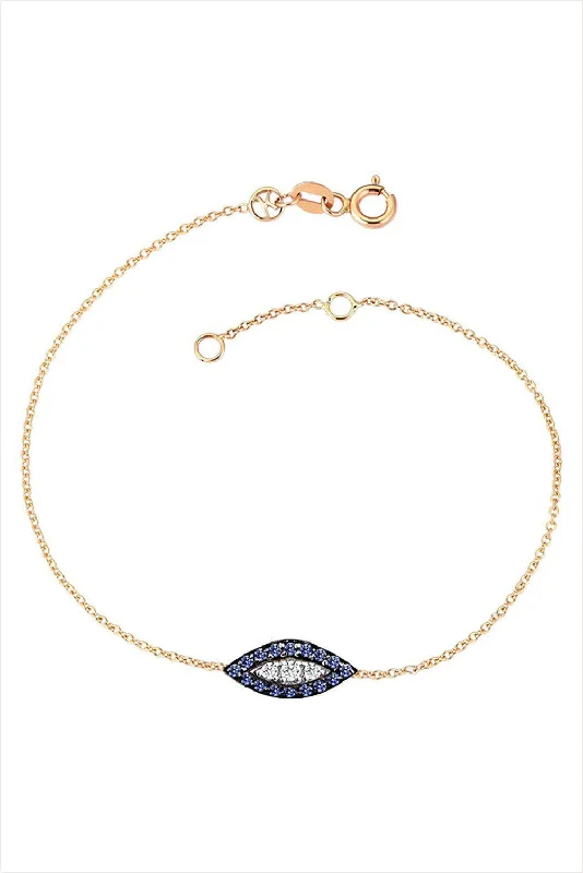 tennis bracelets for women -Evil Eye Slim Chain Bracelet