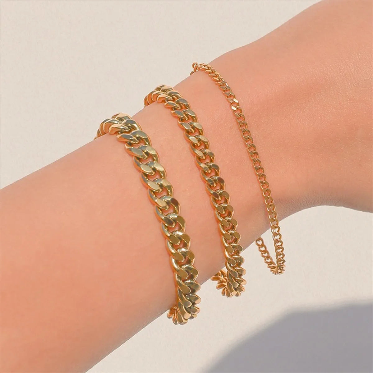 sleek modern bracelets for women -Retro Simple Twist Chain 14k Gold Plated Stainless Steel Bracelet