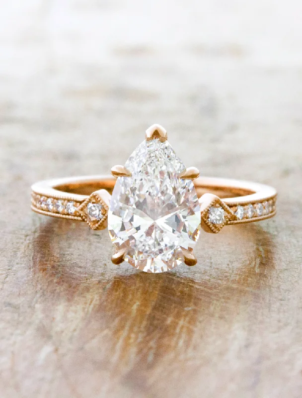 eco-friendly engagement rings for women -Charleen - 2.00ct Pear Lab Grown Diamond