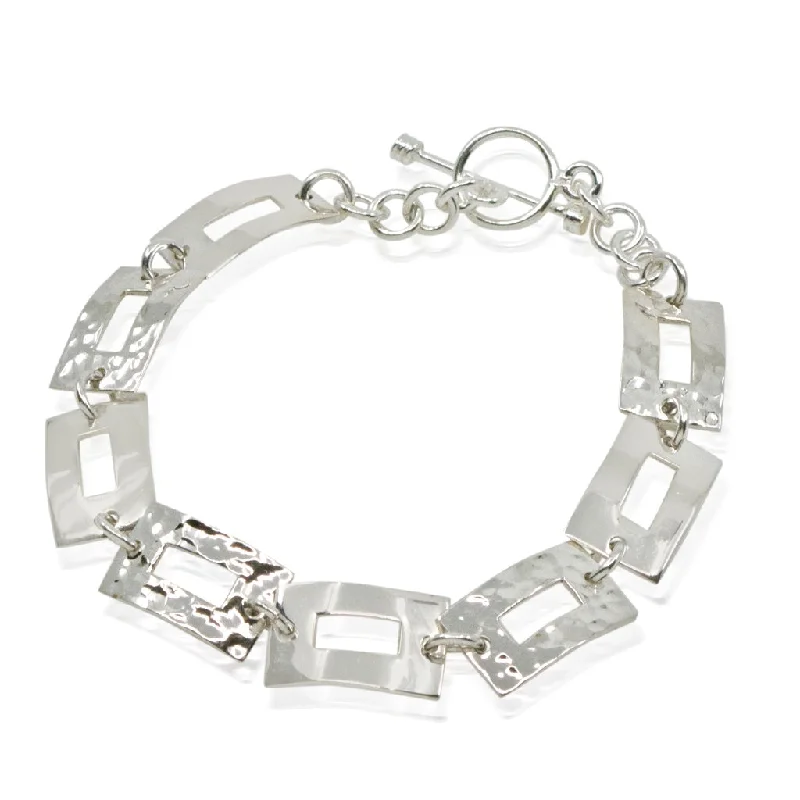 sapphire bracelets for women -Silver Geometric Bracelet from Taxco, Mexico