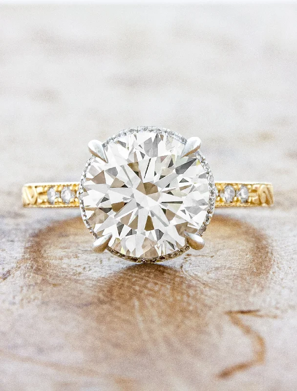 vintage engagement rings for women -Belvin - 2.82ct Round Lab Grown Diamond