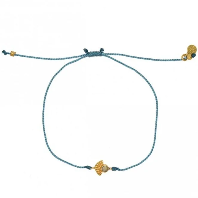 two-tone bracelets for women -Gold Plated Shell Labradorite Cord Bracelet