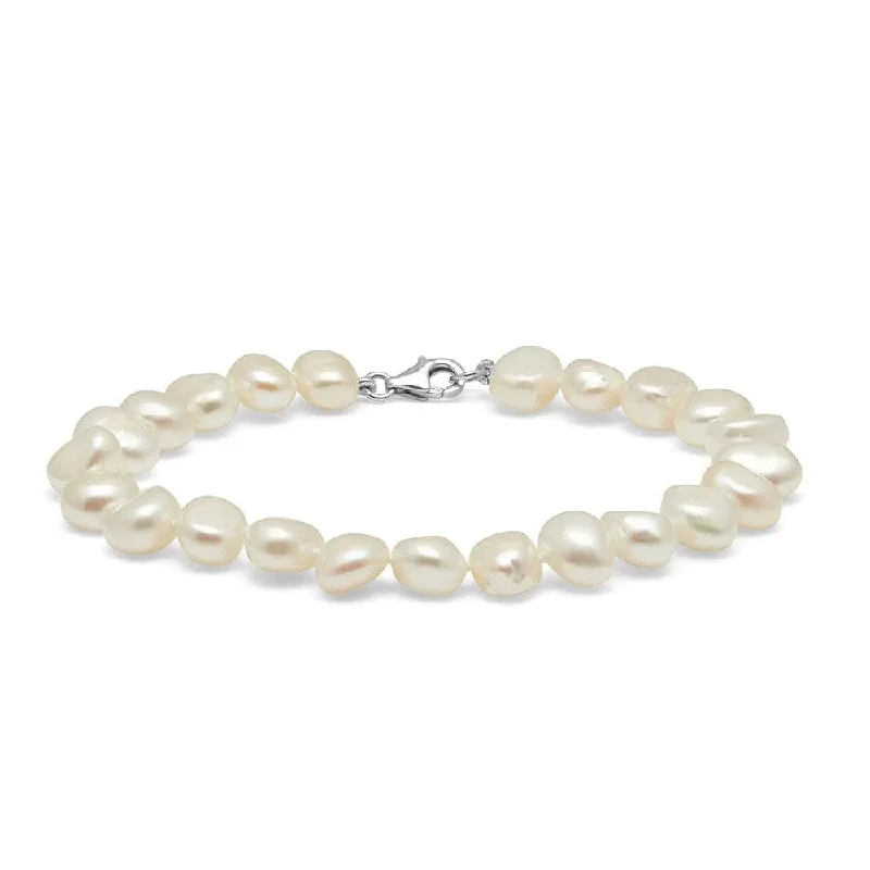 celestial bracelets for women -Nashville Natural Freshwater Baroque Pearl Bracelet- 16+5cm Length