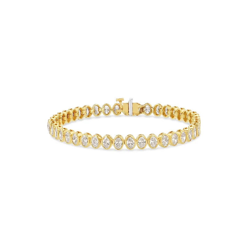 handmade bracelets for women -Oval Cut Tennis Bracelet