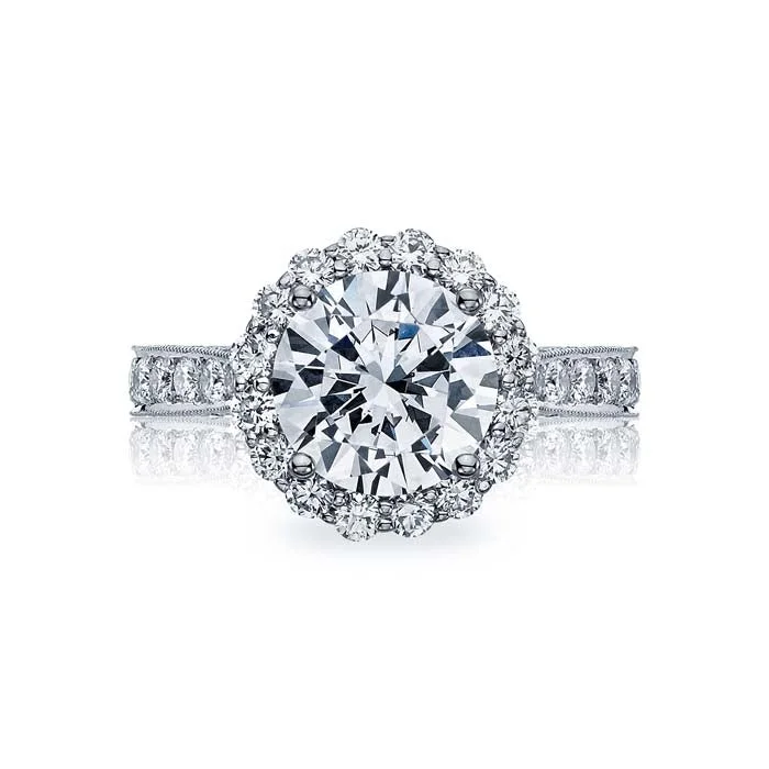 simple engagement rings for women -Tacori Royal T Engagement Ring Semi Mount in Platinum with Diamonds