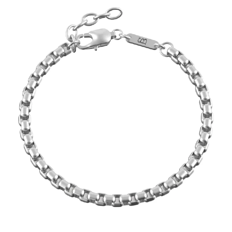 rectangular bangles for women -Stainless Steel Link Bracelet - "Boxed"