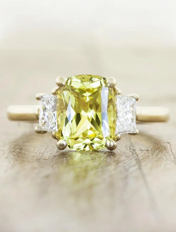 colorful gemstone engagement rings for women -Alamina - Yellow Sapphire