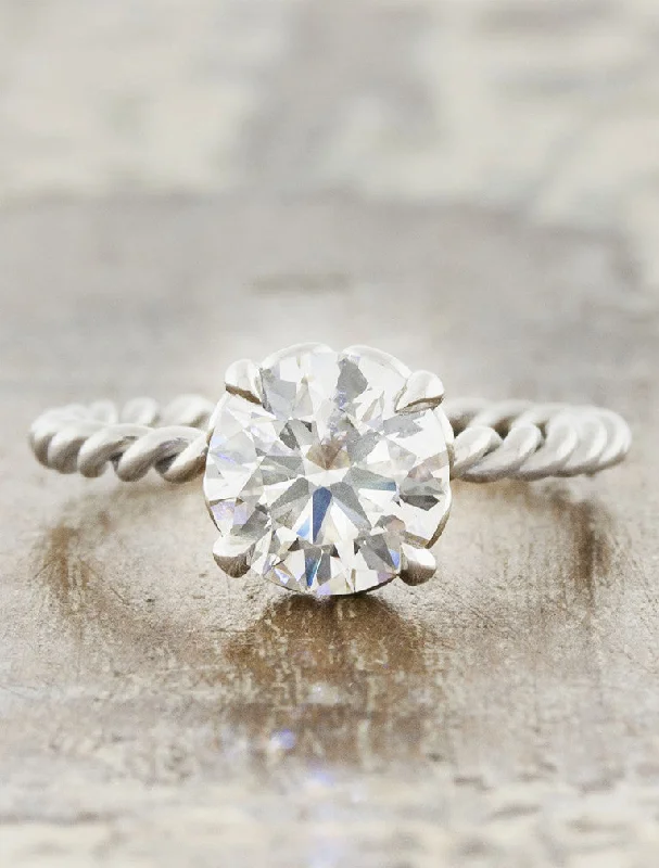 platinum engagement rings for women -Belamy - Round