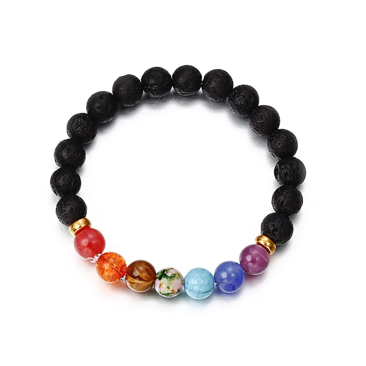 pearl bracelets for women -Retro Geometric Natural Stone Volcanic Rock Bracelets