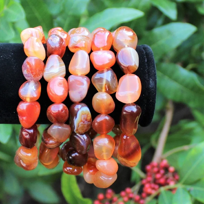 sleek modern bracelets for women -Gemstone Bracelet w/Carnelian stones