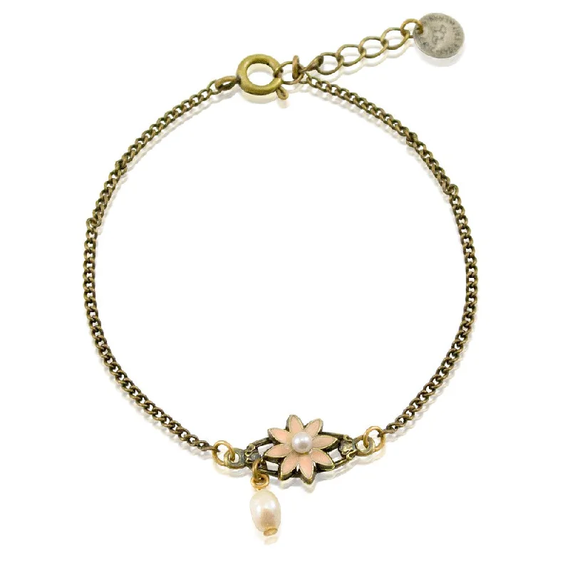 cultural bracelets for women -Flower and Pearl Bracelet by Eric et Lydie