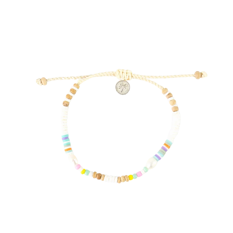 wedding set bracelets for women -Pineapple Island Mentawai Islands Surfer Bracelet - White Multi