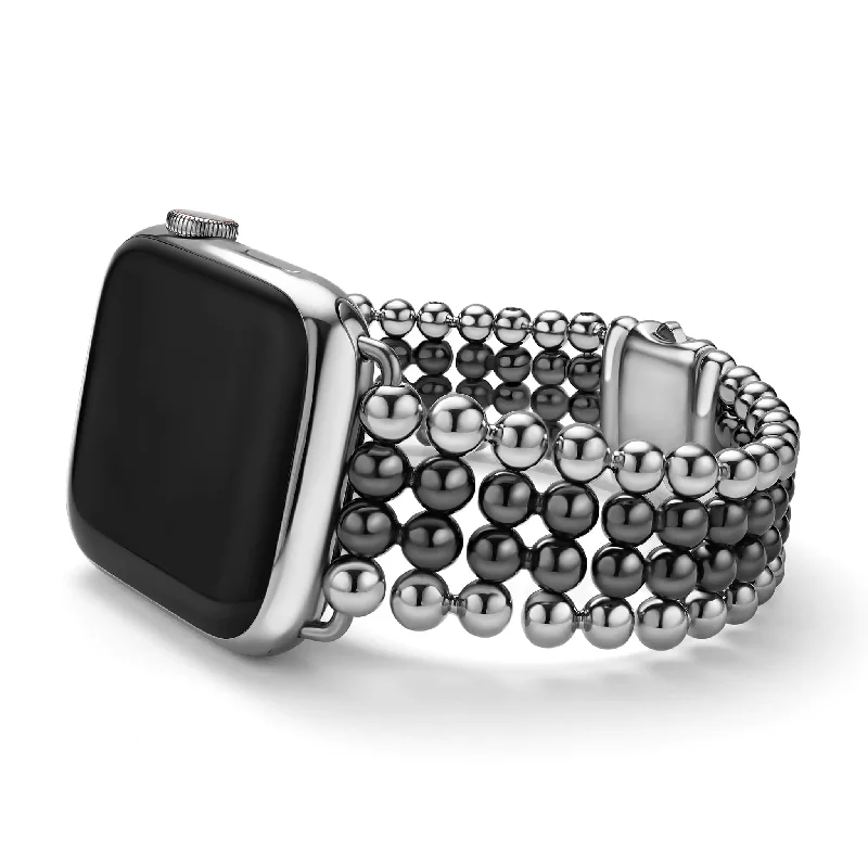 coral bracelets for women -Smart Caviar Black Ceramic and Stainless Steel Infinite Watch Bracelet-38-45mm