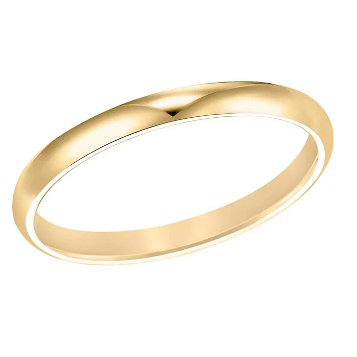 celestial engagement rings for women -Goldman 2MM Low Dome Wedding Band in 14K Yellow Gold - Size 8