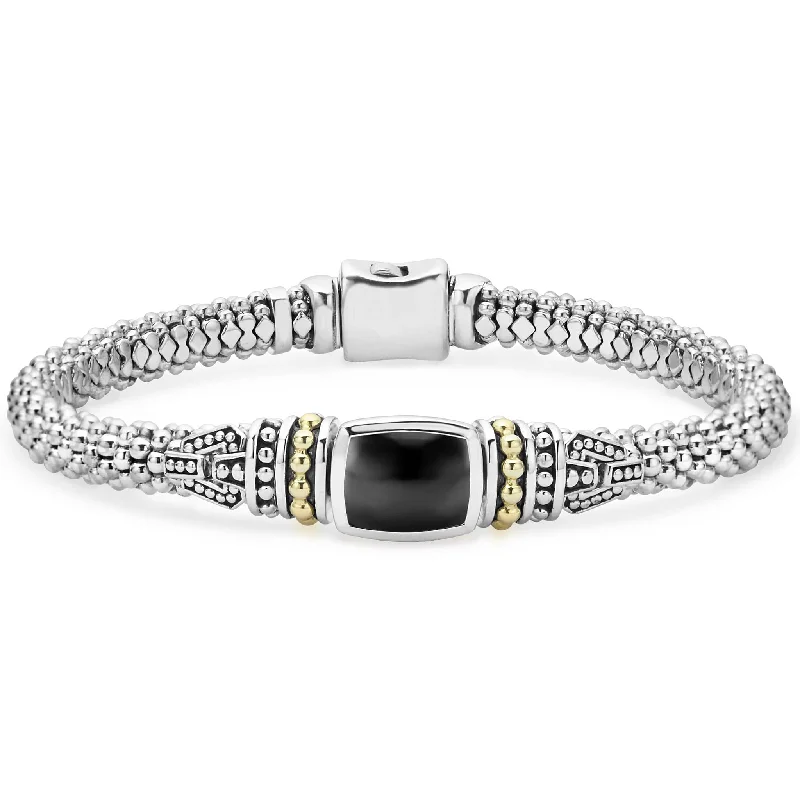 cuff bangles for women -Caviar Color Onyx Caviar Bracelet | 6mm