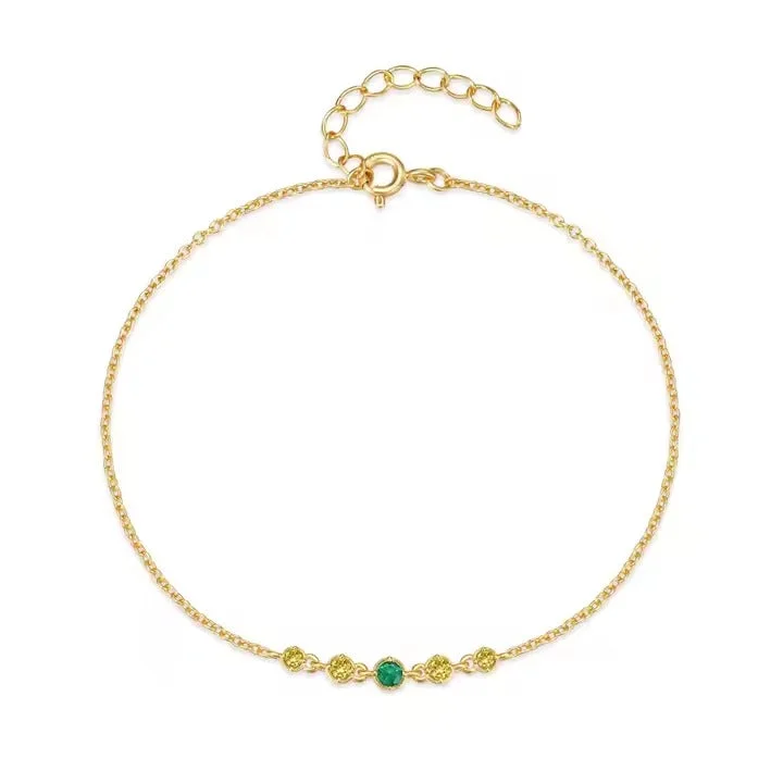 bamboo bangles for women -Saintis Topaz & Emerald Green Bracelet