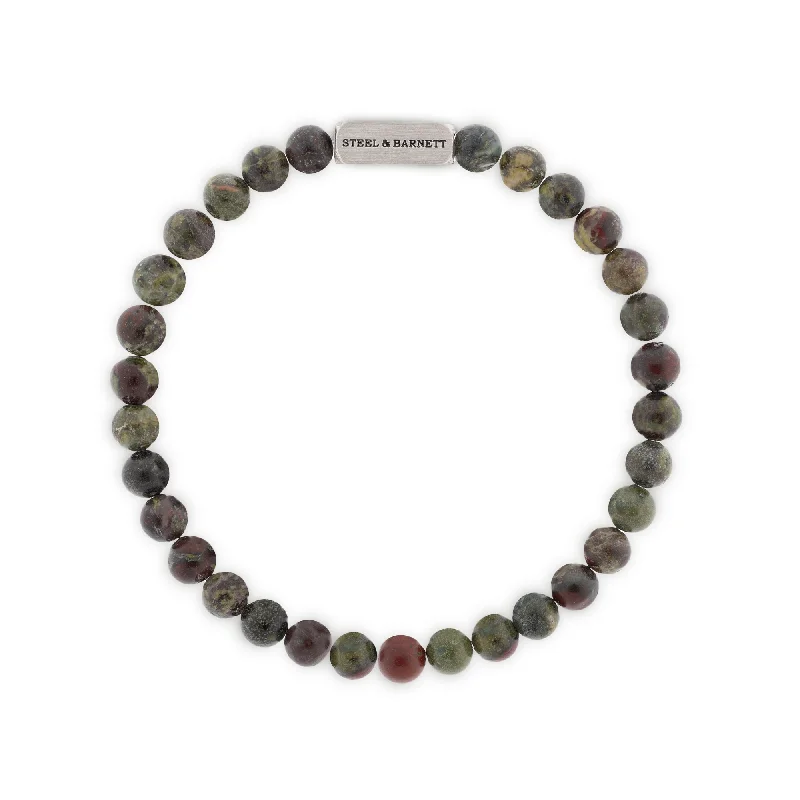 rose gold bracelets for women -"Natural Ned" Bracelet with Kambaba Jasper Beads by Steel & Barnett