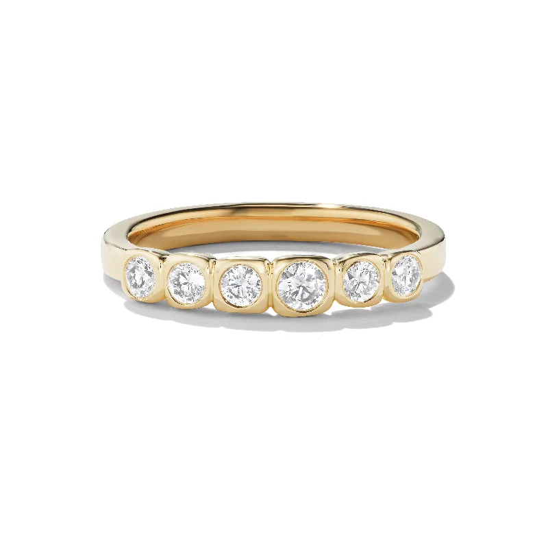 eco-friendly engagement rings for women -Bezel Set Round Diamond Wedding Band