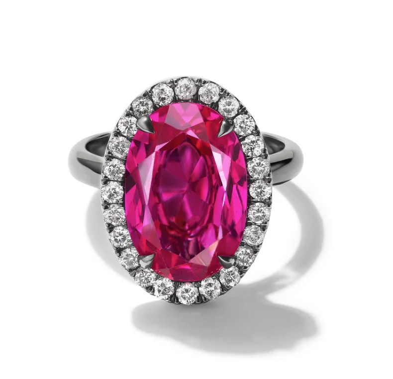 vintage engagement rings for women -Fancy Vivid Pink Diamond Cocktail Ring