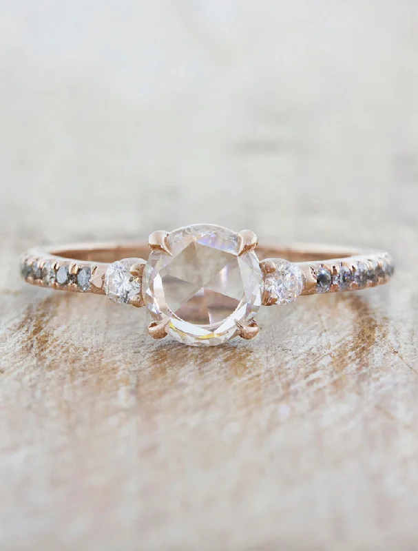 handcrafted gemstone engagement rings for women -Delilah - Rose Cut Diamond