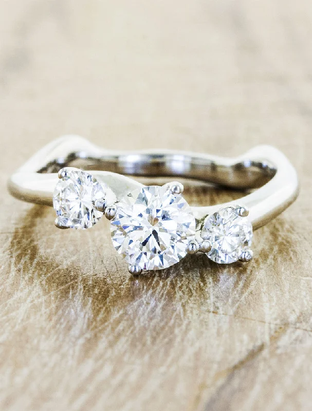 high-end engagement rings for women -Aurora - Three-Stone