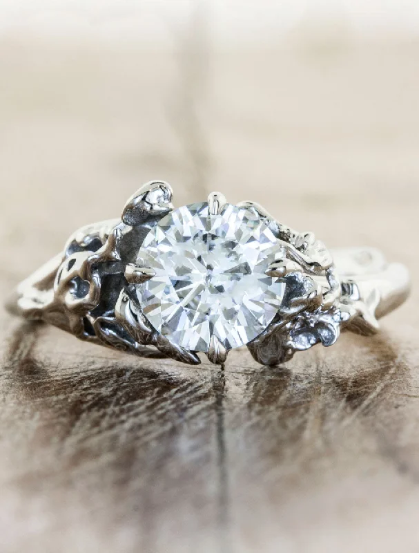 contemporary engagement rings for women -Devi - Moissanite