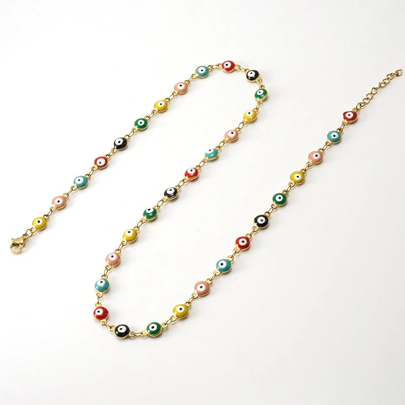 Necklace round Eye Beads Mixed Color