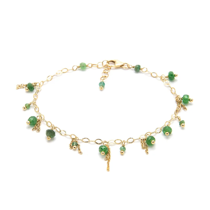 stackable bracelets for women -Delicate Gold Green Agate Bracelet