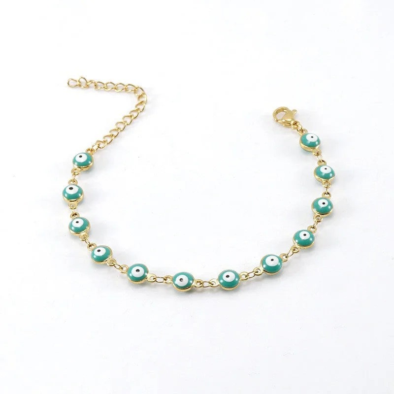 Bracelet round Eye Beads Light Green