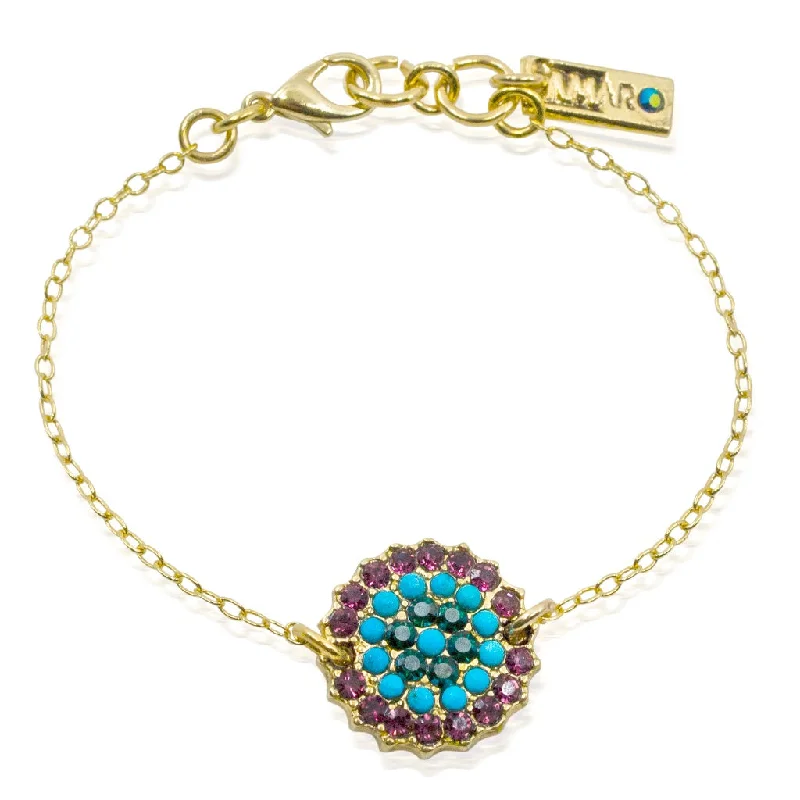 gold-plated bracelets for women -Burst Medallion Goddess Bracelet by AMARO