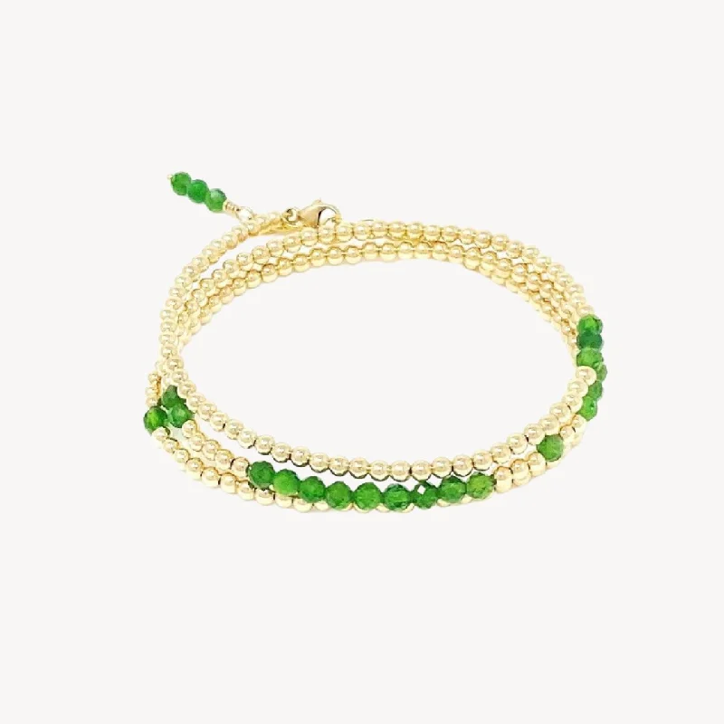 bamboo bangles for women -14K Gold Filled Wrap Bracelet with Gemstones