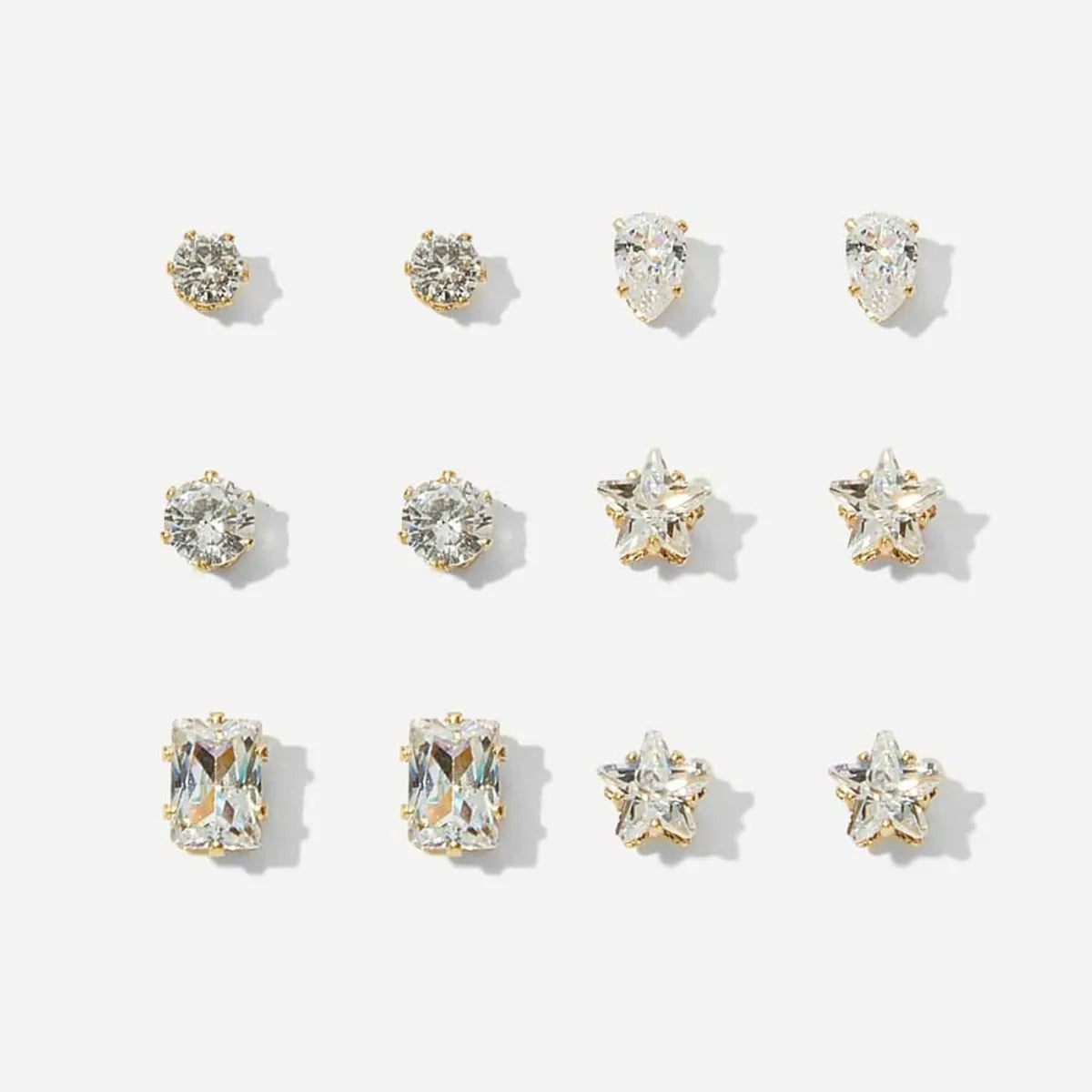 split shank engagement rings for women -Hot-Selling Geometric Zircon 6 Pairs Of Earrings Set Creative Retro Simple Embedded Diamond Earrings Wholesale Nihaojewelry