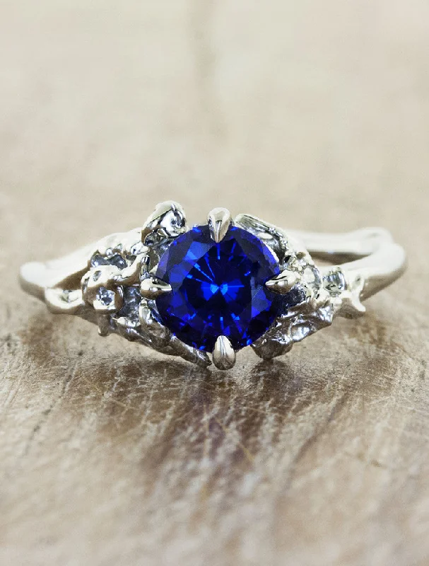 split band engagement rings for women -Devi - Sapphire