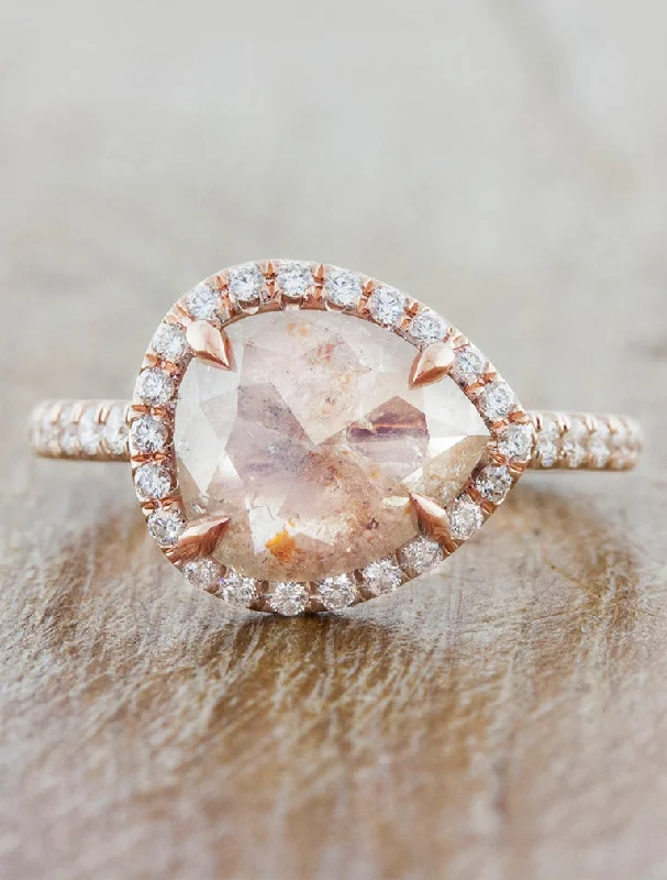 adjustable engagement rings for women -Audrix Rustic Light Pink Diamond