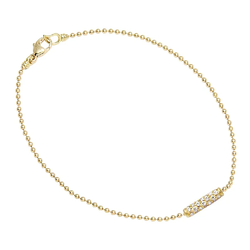 fashion bracelets for women -Covet 18K Gold Diamond Bar Bracelet