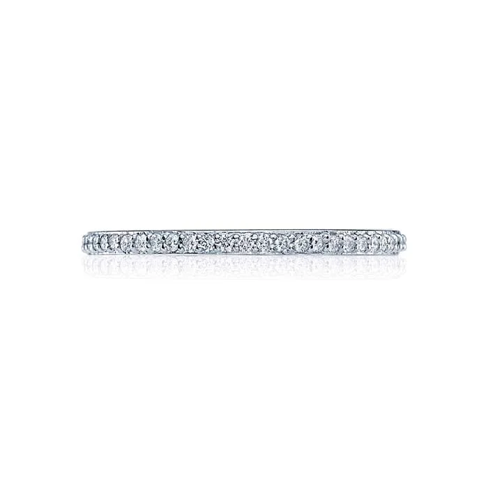 vintage engagement rings for women -Tacori Dantela Collection Eternity Wedding Band 18K White Gold Ring with Diamonds