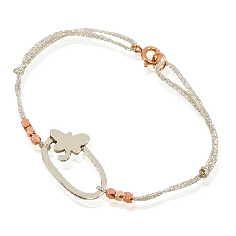 fine jewelry bracelets for women -Sterling Silver and Bead Butterfly Bracelet by CLO&LOU